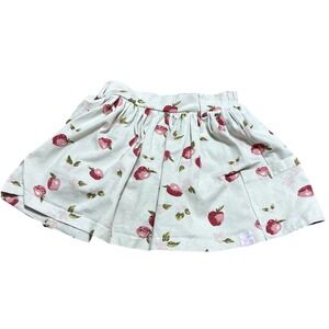 SweetHoney Skort Skirt Girls Pockets Apples Cotton Elastic Waist 4T